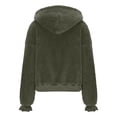 thumbnail image 5 of Dxzfnsa Women's Hooded Coat Casual Womens Fleece Fuzzy Faux Shearling Zipper Coats Warm Winter Oversized Solid Color Jackets, 5 of 8