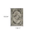 thumbnail image 3 of HomeRoots 10' X 13' Black Grey Tan And Ivory Oriental Power Loom Stain Resistant Area Rug, 3 of 10