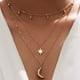 thumbnail image 2 of Collar largo con luna y colgante para mujer, collar de moda con varias capas y estrella Collares y colgantes, 2 of 6
