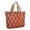 Orange and Brown Checkered Pattern, variant on Blue and Black Checkered Pattern Large Tote Bag for Women, Polyester Roomy Beach Bag with Pockets and Zipper, Durable Gifts Ideas for Women Men
