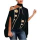 thumbnail image 2 of Pntutb Mujeres Casual Media Manga Halter Cuello Hombro Impreso Loose Polluer Blusa tops Pntutb Pntutb-1649, 2 of 5