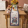 thumbnail image 2 of Independence Day Truck Table Runner 72 Inches, Blue Star Firework 4th of July Beige Bed Runner Dresser Scarves Tabletop for Indoor Outdoor Parties/Ceremony/Banquet, 14" x 72", 2 of 9