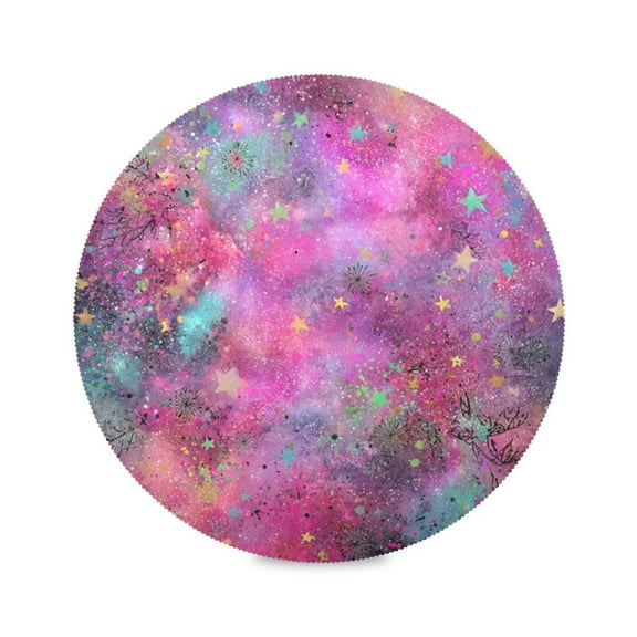 Round Placemat Heat Resistant & Wrinkle-Free Dining Table Decor Placemat For Home & Weddings Whimsical Patterns