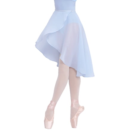 Ballet Wrap Skirt Women Chiffon Midi Dance Skirts with Adjustable Waist