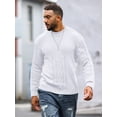 thumbnail image 3 of Colsmile Men's Cable Knit Crewneck Sweater, Casual Long Sleeve Pullover for Fall Winter, 3 of 11