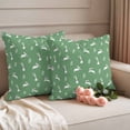 thumbnail image 3 of Outdoor Waterproof Pillow Covers Easter Bunny with Bow Leaves on Green Decorative Throw Pillow Protectors,Pillowcase Cushion Cases for Patio Sofa Garden Couch,16x16in,Pack of 2, 3 of 14