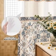 thumbnail image 3 of No Hook Shower Curtain, Boho Blue Shower Curtains for Bathroom with See Through Top Window, Southwestern Ethnic Vintage Mexican Flowers Waterproof & Washable Bath Curtain Extra Long 72"x96", 3 of 9