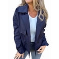 thumbnail image 1 of Trench-Coat pour Femmes Veste Décontractée à Double Boutonnage Mode Automne Bleu Foncé TG, 1 of 6