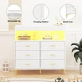 thumbnail image 3 of Accreate Dresser for Bedroom with 6 Drawers, Baby Changing Table Dresser with Changing Pad, LED Lights & Charging Station, Baby Changing Station with Changing Table Top, 3 of 7