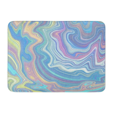 M/t Fluid - KDAGR Pastel Holographic Multicolor Marbling Opal Agate Marble Nacre Fluid Doormat Floor Rug Bath Mat 23.6x15.7 inch