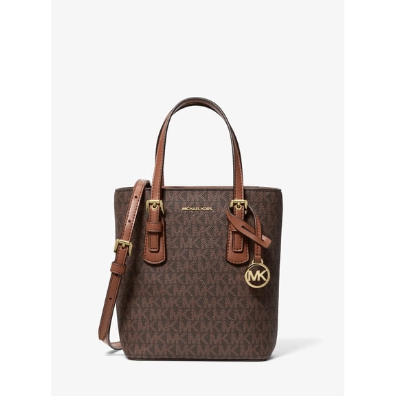 Michael Kors Voyager Extra-Small Signature Logo Convertible Crossbody Bag Brown