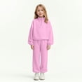 thumbnail image 2 of Girls Winter Clothes Cute Girl Clothes Girls 2 Piece Outfits Tracksuit Drop Shoulder Hoodie Half Zip Sweatshirt and Sweatpants Joggers, 2 of 4