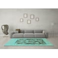 thumbnail image 3 of Ahgly Company Indoor Square Abstract Light Blue Modern Area Rugs, 5' Square, 3 of 4