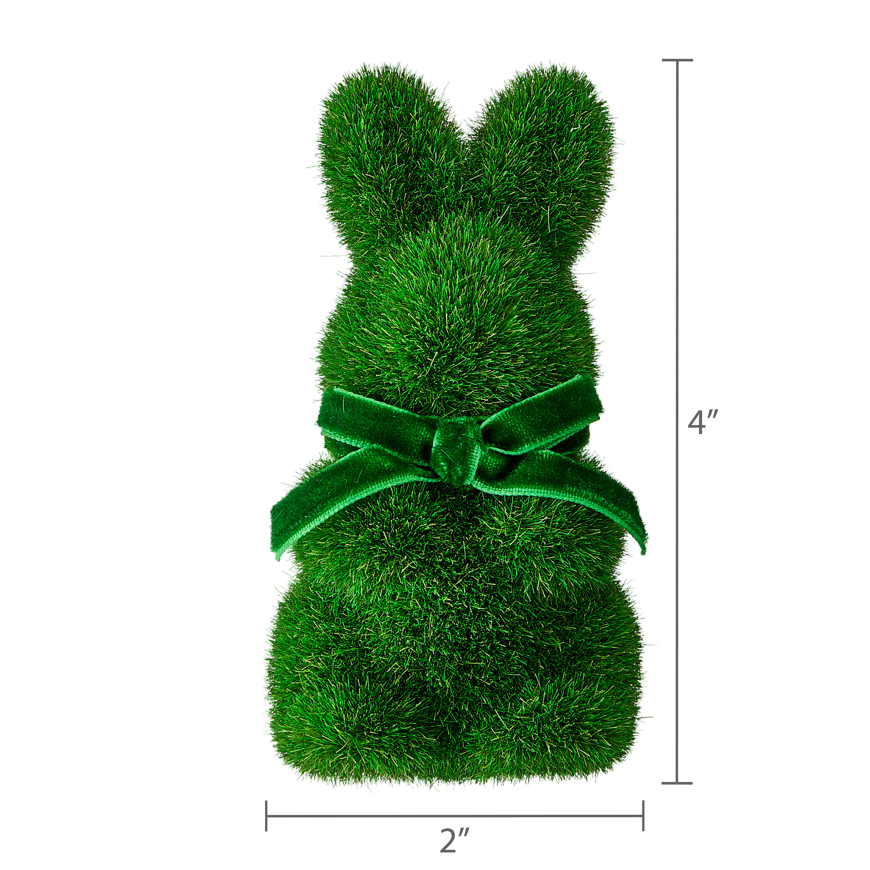 Flocked Bunny Decorations, Green, 6 Count, Easter by Way To Celebrate
