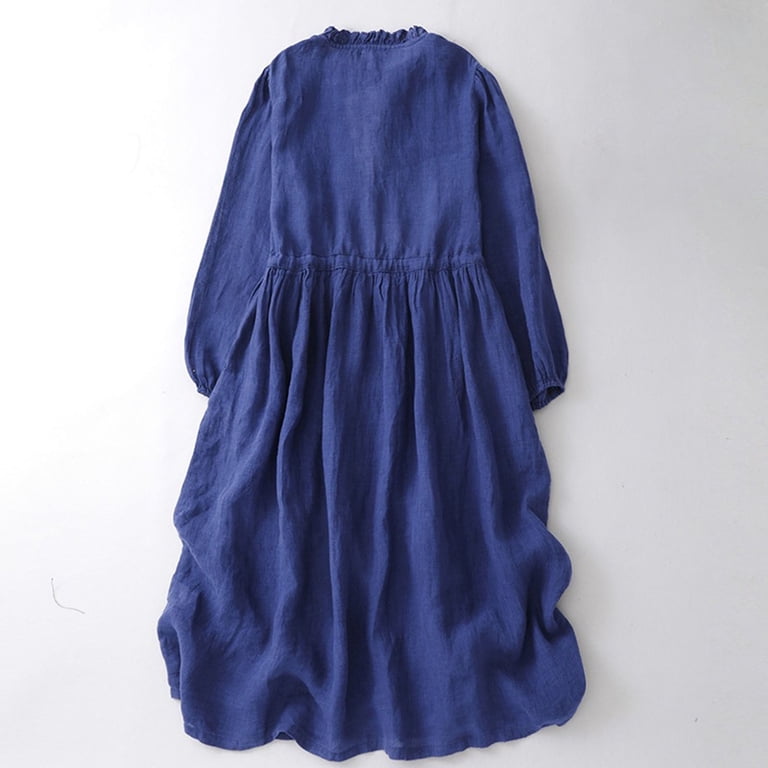 Roncen Women's Cotton Linen Dress - Elegant Minimalist Design with  Breathable Fabric, Casual Chic Style for Summer Daily Wear and Casual  Outings - Walmart.com