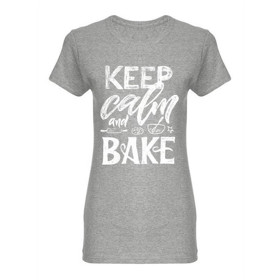 Keep Calm And Bake Design Shaped T-Shirt Women -Image by Shutterstock, Female Medium