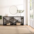 thumbnail image 4 of 69.03 Inch Foyer Console Table With Storage, Black Rectangular, Detachable X Shape For Entryway, Living Room, Hallway, 4 of 6