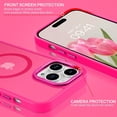 thumbnail image 3 of YWC-Case pour iPhone 14 Pro, [Compatible avec MagSafe] Mince Translucide Mat Magnétique Antichoc Protecteur Antidérapant Femmes Hommes Étui pour iPhone 14 Pro 6.1 Pouces, Rose Vif, 3 of 4