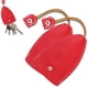 thumbnail image 1 of Funda para 2 llaves de coche, gancho para llavero extraíble, bolsa para llaves de control remoto de coche de cuero PU, para la mayoría de los coches (rojo), 1 of 5