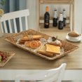 thumbnail image 2 of Natural Decorative Rectangular Hand-Woven Water Hyacinth Serving Tray with Built-in Handles, Large, 2 of 7