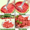 thumbnail image 7 of Grofry Watermelon Cutter Tool Efficient Stainless Steel Slicer for Watermelon Mango Cantaloupe Portable Kitchen Gadget for Fruit Salad Family Picnics Parties, 7 of 7