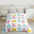 thumbnail image 2 of Feelyou Funny Cat Kids Full Size Comforter Sets, Kawaii Cartoon Kitten Bedding Comforter Set, Cute Animal Theme Reversible Bedding Sets, Luxury Bedroom Decor, 3-Piece, 2 of 8