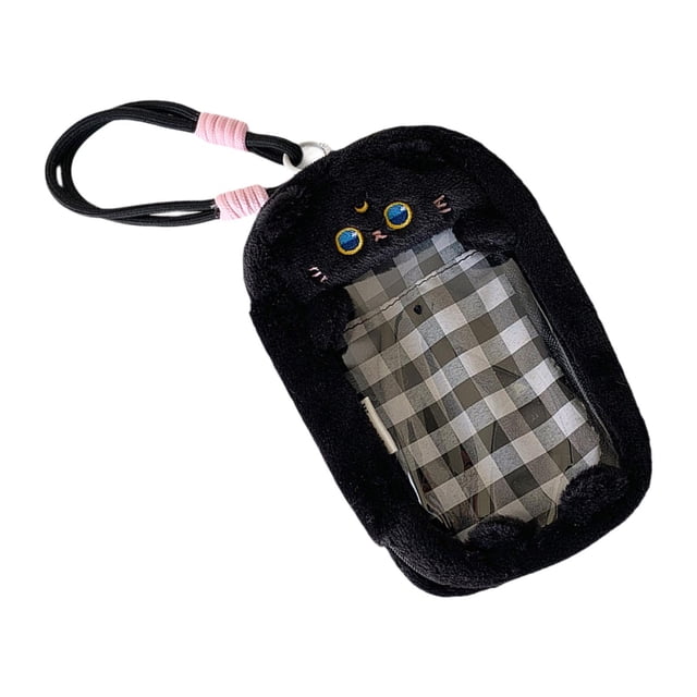 Bolsa organizadora para exhibir figuras pequeñas, a prueba de polvo y con cierre de cremallera para objetos de colección. Gatito negro