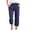 Navy, variant on Clothing 2025 Women's Casual Pants Women's Fashion Casual Loose Drawstring Drawstring Solid Color Large Size Three Quarter Casual Pants Women Casual Pants