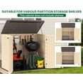 thumbnail image 4 of OROFULL 30 Cu.Ft Outdoor Storage Shed, Waterproof Resin Horizontal Cabinet with Lockable Doors for Patio, Backyard & Garden Tools, Khaki, 4 of 9
