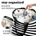 thumbnail image 4 of Fit + Fresh All The Things XL Tote Bag, Travel & Overnight Bag, Black Stripe, 4 of 8