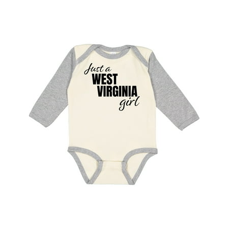 

Inktastic Just a West Virginia Girl Born and Raised Gift Baby Girl Long Sleeve Bodysuit
