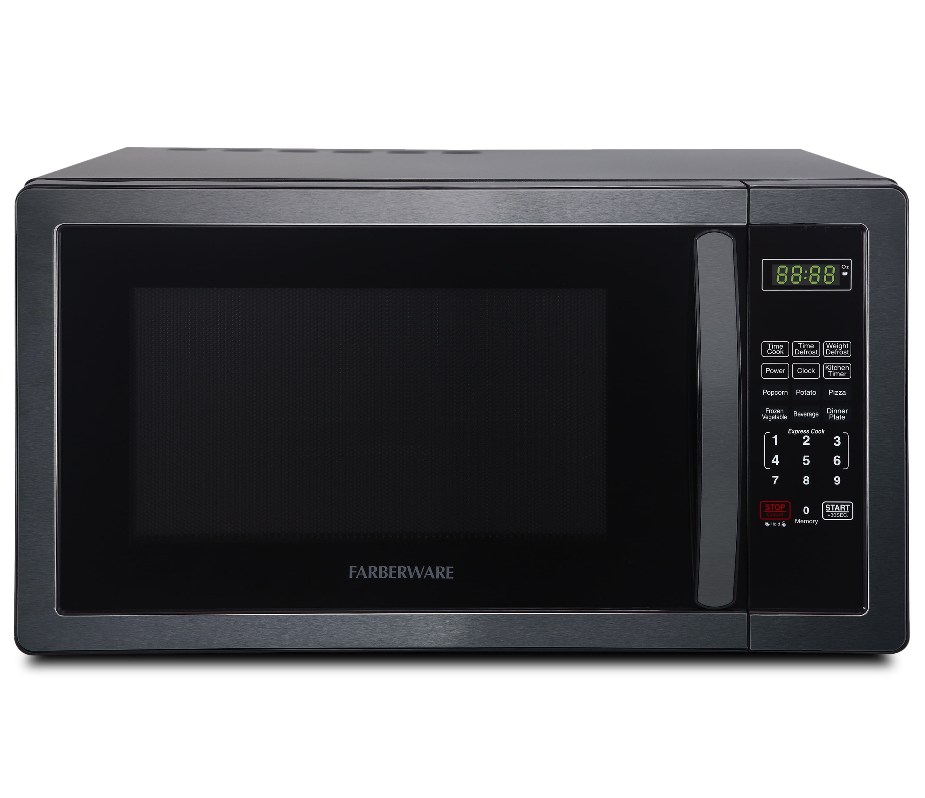 black stainless microwave oven