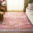 thumbnail image 3 of SAFAVIEH Arizona Walter Oriental Machine Washable Area Rug, Rust/Aqua, 8' x 10', 3 of 13