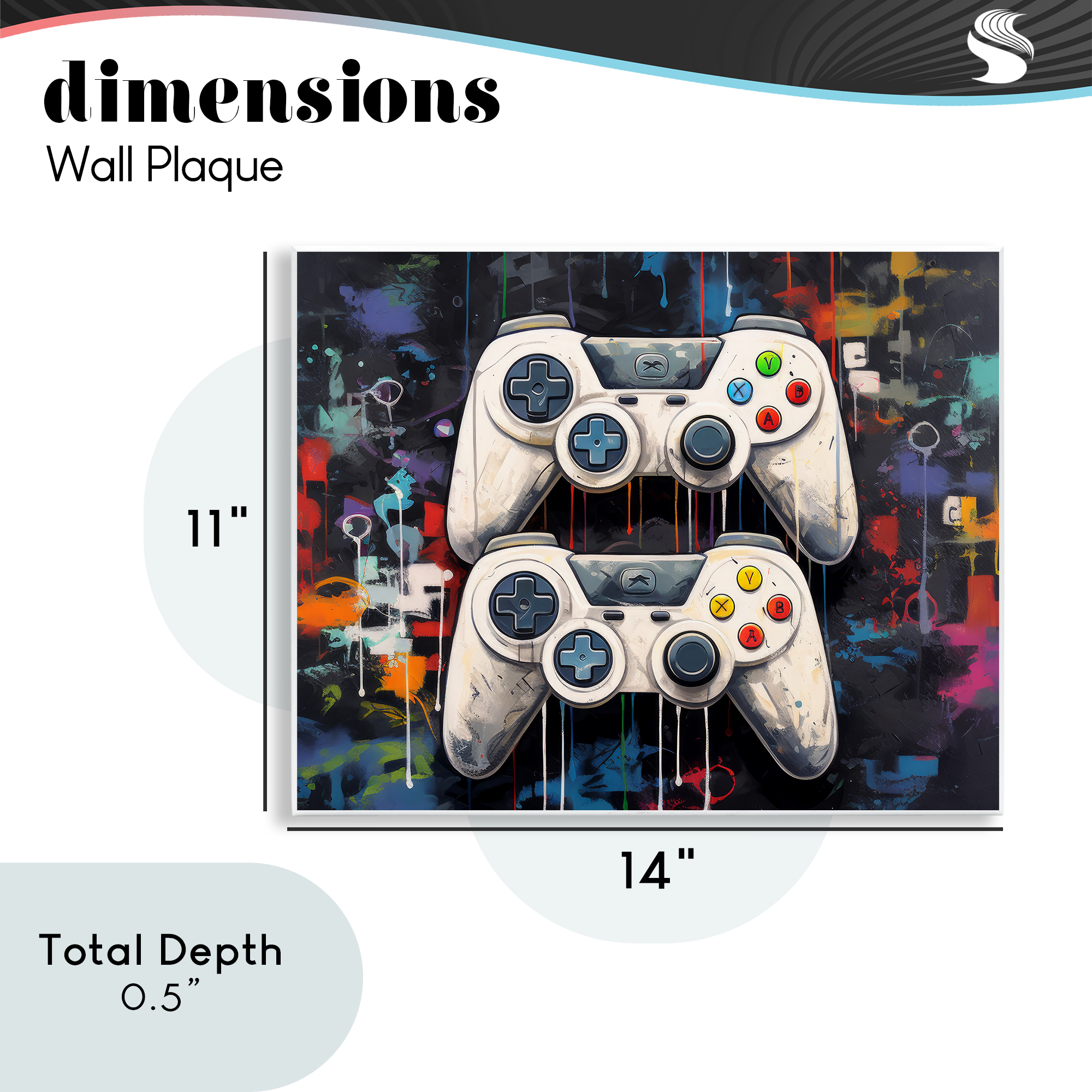 Stupell Industries Joystick Journeys with Paint Splatter Wall Plaque Art, design by Lazar Studio