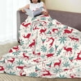 thumbnail image 6 of Cauagu Vintage Christmas Reindeer Pattern Flannel Bed Blankets,Fleece Blanket Comfortable Air Conditioning Blanket for Sofa Bed Travel Couch & Living Room -80"x60", 6 of 8