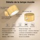 thumbnail image 5 of 1 paquete de aplique de pared para interiores, lámpara de pared LED táctil con puerto de carga USB, control táctil, 3 niveles de brillo, 3 temperaturas, lámpara giratoria de 360° para dormitorio, 5 of 5