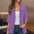 thumbnail image 2 of Arlun Womens Lace Knit Cardigans 2025 Fashion Lightweight 3/4 Sleeve Slim Fit Open Front Tops Coat Boho Solid Color Loose Comfy Long Sleeve Fall Lightweight Fashion Cardigan Jackets Purple S, 2 of 6