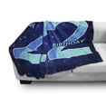 thumbnail image 3 of 22nd Birthday Soft Flannel Fleece Throw Blanket, Happy Age Anniversary Theme with Digital Polygon Star Illustration, Cozy Plush for Indoor and Outdoor Use, 50" x 60", Dark and Sky Blue, by Ambesonne, 3 of 6