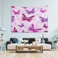 thumbnail image 5 of Elegant Butterfly Tapestry Wall Hanging Tapestries Happy Colorful Hippie Psychedelic Art Polyester Carpet Wall Decorative for Living Room Bedroom 60x51inch Gift Decor, 5 of 7