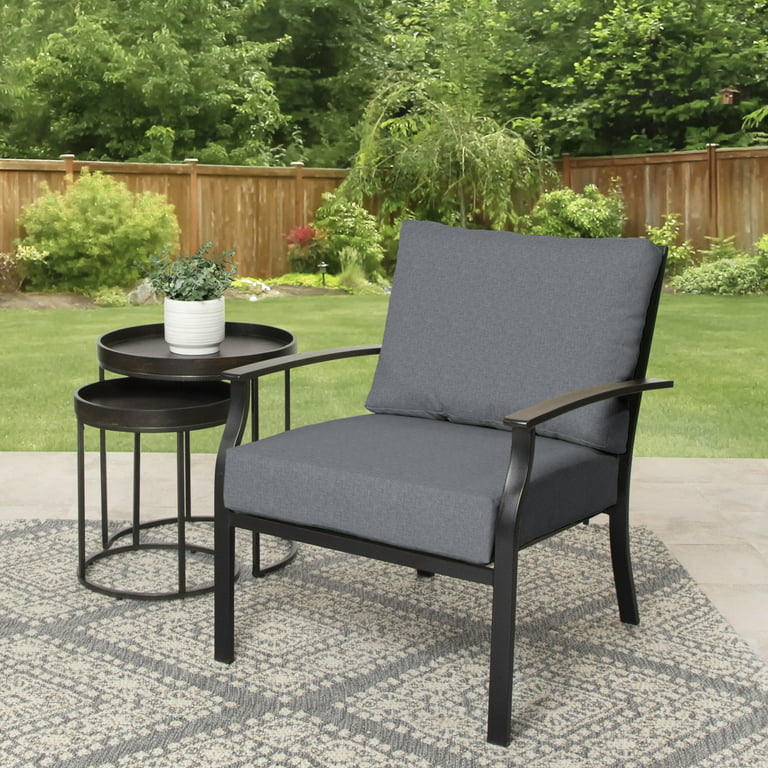 Better Homes & Gardens 42 x 24 Grey Outdoor 2-Piece Deep Seat Cushion 