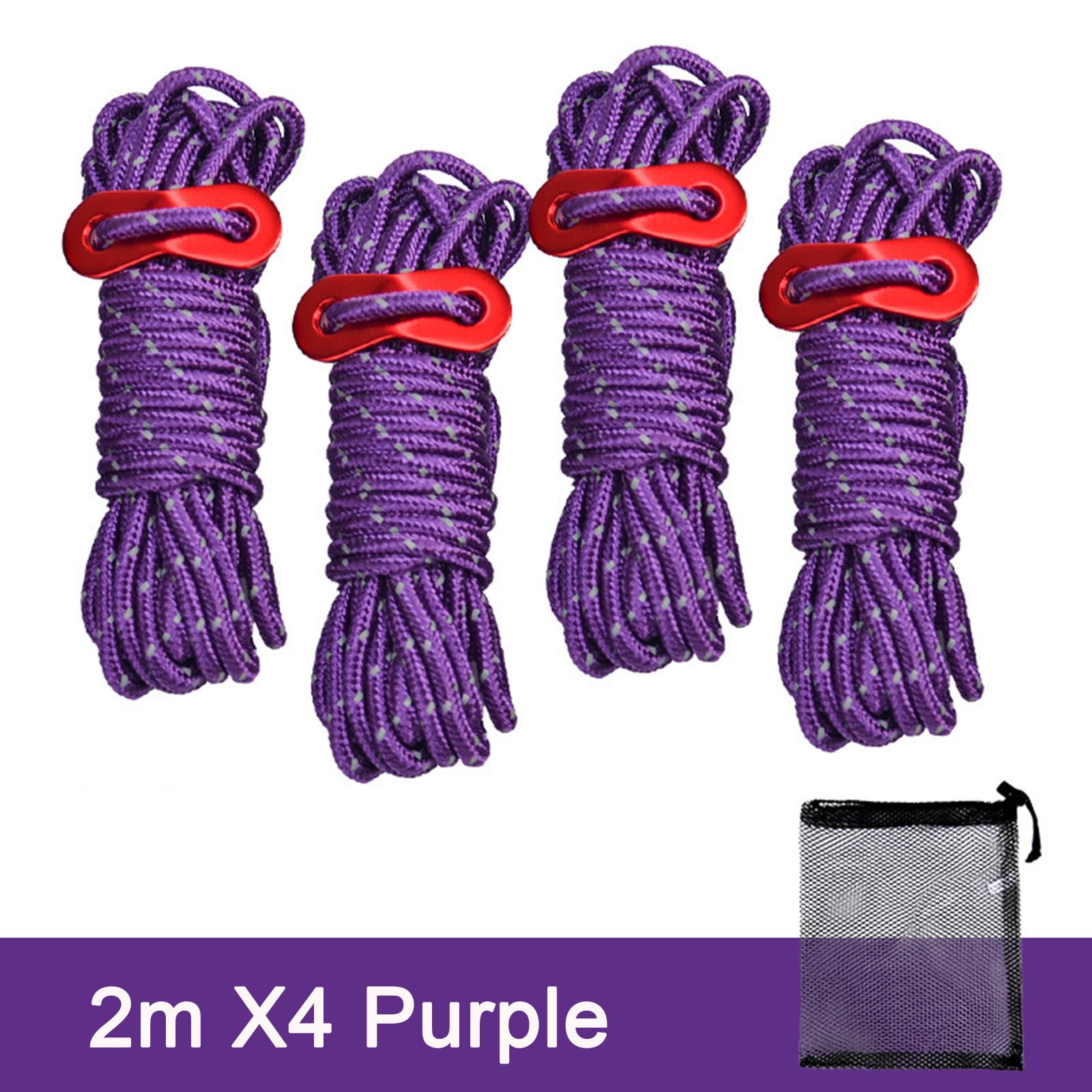 XEOVHV Outdoor Camping Tent Rope 4Mm Thick Reflective Rope Draw Rope 2