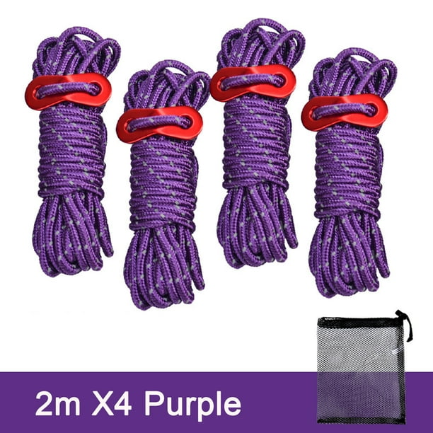WREESH Outdoor Camping Tent Rope 4mm Thick Reflective Rope Draw Rope 2  Meters Wind Rope