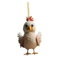 thumbnail image 3 of Charming Pendant Chicken Figurine Ornament Car Hanging Decorative Christmas Tree White, 3 of 9