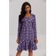 thumbnail image 1 of Vestido de mujer estilo urbano, de manga larga, con estampado de cuadros y doble botonadura y solapa estilo europeo y americano, 1 of 6