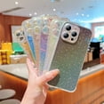 thumbnail image 6 of SaniMore for iPhone 14 Pro Case, [Anti-yellow Transparent Backplane & Glitter Bling Paper] Shockproof Anti-fall Lens Protection Slim Lightweight Stylish for Girls Women for iPhone 14 Pro, Blue, 6 of 12