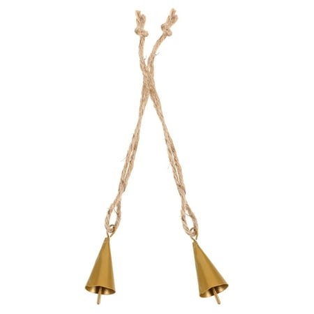 

FUEENIRVA 2Pcs Golden Iron Cone Shape Bells for Christmas Decor with Bell Sound 11.8X0.8X0.8in