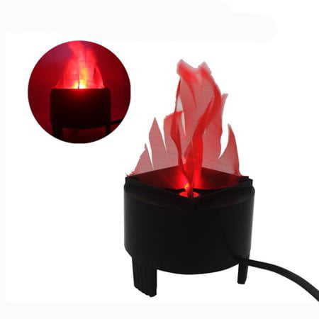 2 Pack LED Fake Flame Lamp Torch Light Fire Pot 3D Campfire Party Prop Decor 