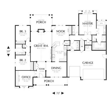 The House Designers: THD-6107 Builder-Ready Blueprints to Build a Craftsman House Plan with Crawl Space Foundation (5 Printed Sets)