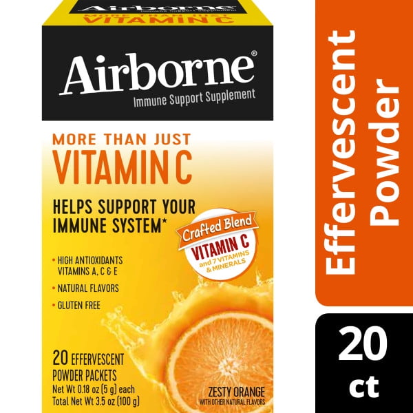 Airborne Immune Support Packets with Vitamin C, Zesty Orange 20