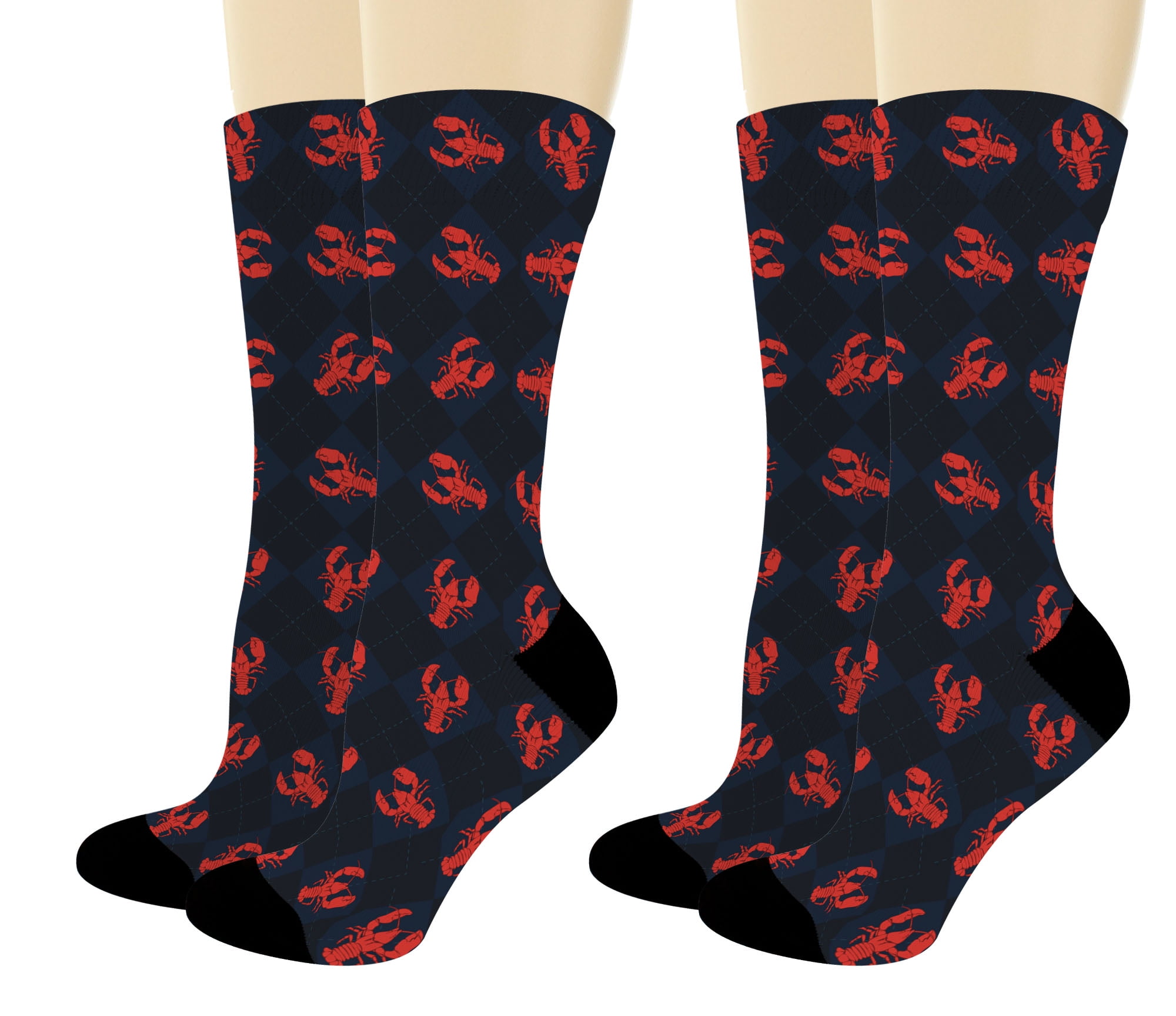 ThisWear Lobster Gifts Men Lobster Socks Women Lobster Socks Red Lobster Apparel 2Pair Novelty